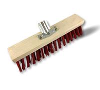 Balai de cantonnier | Lot de 6 | Longueur 40 cm | Piste Extérieur | Garnissage PVC Rouge | Semelle Bois | Douille métal boulonnée Ø 28 mm | sans Manche | Kibros 2641Bx6