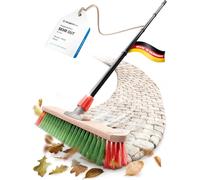 Balai de jardin avec manche - 40 cm - Poils élastiques - Idéal comme balai d'extérieur - Balai de rue avec manche - Poils durs - Balai de terrasse - Balai d'écurie - Balai industriel