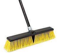 Balai de jardin de 45.7 cm - Robuste - Avec manche de 160 cm de long - Pour terrasse, allée, garage, cour, terrasse, béton, sol - Nettoie la saleté, les débris, la boue, les feuilles et l'eau