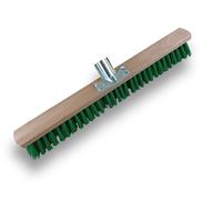 Balai de Jardinage Bois 60 cm | sans Manche | Fibre PVC Verte résistante | Sortie 70 mm | Idéal pour sols extérieurs Rugueux | Nettoyage Efficace | Longue durée | Kibros VC218