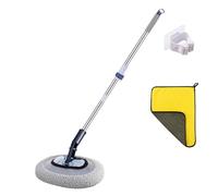 Balai de Lavage Auto télescopique spécial à Tige courbée en Microfibre essoreuse, n'abîme Pas Le kit, Chenille inclinée 15°, Long(Mop-A)