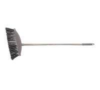 Balai de Ménage en Acier Inoxydable à Manche Long, Brosse Dense | Poils Épais et Biseautés, Côté Plat Sol, sous Canapé, Usage Maison et Extérieur