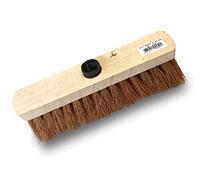 Balai de ménage en Fibres de Coco Naturel | Longueur 29 cm | Semelle Bois | Douille vissante Plastique | sans Manche | Kibros 2050b