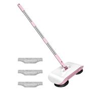 Balai de Nettoyage Manuel Push Mop avec tête rotative à 180° et 3 Chiffons