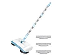 Balai de Nettoyage Manuel Push Mop avec tête rotative à 180° et 3 Chiffons