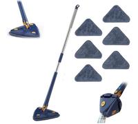 Balai de nettoyage réglable rotatif à 360 °,microfibre avec fonction pression automatique l'eau pour plafond sol (6 têtes