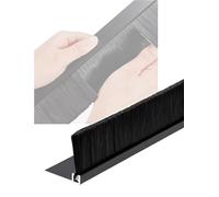 Balai de porte en aluminium de type F, bande de retenue de poussière for remplissage d'espaces, brosse industrielle for étanchéité du bas de porte et protection contre les débris, joint de balai de po