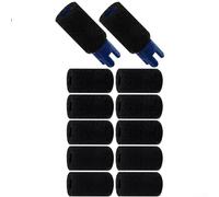Balai de queue avec brosse de rechange pour nettoyeur de piscine Polaris 180 280 360 380 480 3900 Sport/plastique ABS de haute qualité et mousse filtrante/bleu/12 brosses de queue (2 pièces)