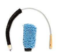 Balai de radiateur + Gant | 120 cm | Balai de Chauffage avec Poils de chèvre | Idéal pour Le Nettoyage des radiateurs Plats