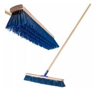 KADAX Balai de rue à long manche en bois et nylon avec support de manche en métal, large balai industriel confortable, sable, différentes tailles (50 cm)