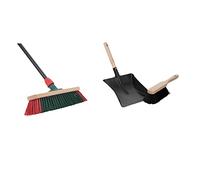 Balai de rue télescopique avec balayette, pelle de jardin (1, balai de jardin + pelle à poussière noir)