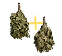 Balai de sauna Venik en bouleau et feuilles de chêne - Produit naturel pour sauna traditionnel et bain à vapeur - Balai banja russe pour sauna sec - Accessoire de massage aux herbes - Accessoire de