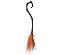Balai de sorcière - Décoration d'Halloween - 94 cm - Avec ruban - Décorations effrayantes portables pour porte d'entrée, cour, mur, porche, maison et extérieur