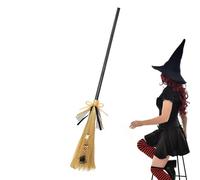 Balai de Sorcière d'halloween avec Poignée Amovible, Accessoires de Cosplay, Balai de Sorcière Maléfique, Balai Volant de Sorcière pour Costume d'halloween, Danse, Décoration de Fêtes