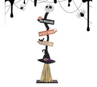 Balai de sorcière en bois éclairé, panneau de sorcière, décoration de chambre, décoration d'Halloween, décoration d'intérieur, panneau d'Halloween effrayant lumineux