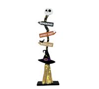 Balai de sorcière en bois éclairé pour extérieur et intérieur - Décoration d'Halloween - Panneau de sorcière