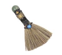 Balai De Sorcière en - Wiccan Fait Main avec Pierres De Naturelles | Décoration Païenne De Sorcellerie pour La Méditation, La Purification, L'énergie, Halloween, Le Bur