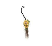 balai de sorcière fleuri à suspendre 95cm orange - générique 22973 Jaune