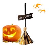 Balai de sorcière flottant pour Halloween - Décoration de sorcière lumineuse avec mouvement animé et sons effrayants pour l'intérieur et l'extérieur