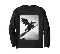 Balai de sorcière Gothique Raton Laveur avec Ailes de Chauve-Souris Effrayant pour Halloween Manche Longue