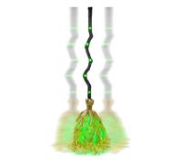 Balai de sorcière - LED verte - Décoration pour Halloween - Décoration effrayante avec lumières vertes claires - Pour maison, jardin, porte, chambre, extérieur, fête, mur, maison, terrasse intérieure