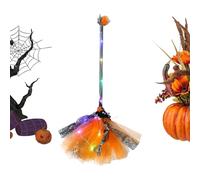 Balai de Sorcière pour Costume - LED Qui S'Pour Cosplay | Balai Pour Costume De Sorcière Halloween | pour Adolescents Étudiants Femmes Filles Adultes Maison Hantée Cimetière Fête Salle d'Évasion