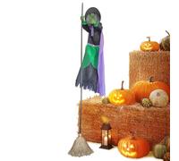 Balai de Sorcière Volant, Décoratif pour Extérieur Fête Halloween, Décoration Lumineuse pour Jardin Porte d'Entrée Maison Hantée Escape Room