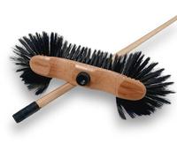 Balai Demi tête Haute qualité | Sortie 60 mm | Bois Vernis | Fibres Pet synthétique Noires | Manche Bois Brut | Gamme KAROP'S | Longueur 30 cm | Kibros VC120135M