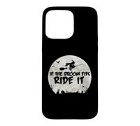 Balai d'équitation sorcière Pleine Lune si Le Balai Convient Coque pour iPhone 15 Pro Max