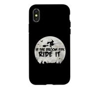 Balai d'équitation sorcière Pleine Lune si Le Balai Convient Coque pour iPhone X/XS