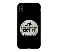 Balai d'équitation sorcière Pleine Lune si Le Balai Convient Coque pour iPhone XS Max