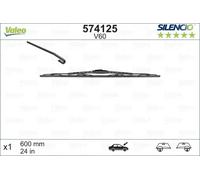 Valeo Balai d'essuie-glace Silencio V60 – 600 mm – Avant – Conventionnel Toutes Saisons – 1 balai