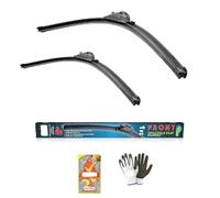 Balai d'essuie-glace pour pare-brise avant de voiture, compatible avec DAEWOO Lacetti[KLAN] 03.2004 A 01.2005 X0 550 480 Brosse plate 2 pièces+SPOILER+11 adaptateurs caoutchouc naturel synthétique