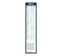 Bosch Balai d'Essuie-Glace Conventionnel Twin 650U, Longueur: 650mm - 1 Balai avant