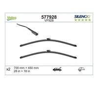 Valeo Balais d'essuie-glace VF928 – Kit plat haute performance 700/450 mm Avant, Lot de 2