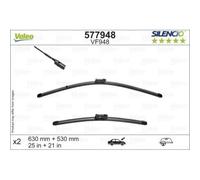 Balai D'essuie Glace Valeo 577948 Silencio Flat Blade Set pour Skoda Avant