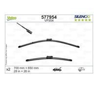 VALEO Silencio Essuie-glace - VF954 - Kit de Balais d'Essuie-glace 700 mm / 650 mm Plats d'Origine de Haute performance, Visibilité Supérieure sur la Route- Avant - Lot de 2 Balais - 577954