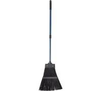 Balai d'extérieur avec manche téléscopique en plastique - Bleu et gris - H 60/110 cm