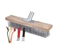 Balai d'extérieur très résistant - Brosse poussée en acier robuste pour terrasse, nettoyage de sol de résistance industrielle, poils rigides durables | Outil de nettoyage robuste pour surfaces en