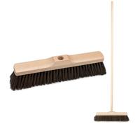 Balai d'intérieur de 35 cm avec manche en bois de hêtre de 120 cm - Balai avec filetage de 22 mm et poils en PET souples pour l'intérieur et l'extérieur