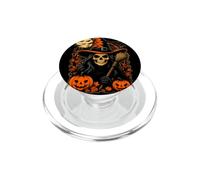 Balai en Forme de tête de Mort, de sorcière, Chauve-Souris, Citrouille, pour Femmes et Filles PopSockets PopGrip pour MagSafe
