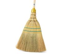 Balai en paille de riz industriel - 5 coutures avec manche de 145 cm de long - Balai robuste en paille de riz naturel - Durable et polyvalent pour écurie, garage et jardin - Balai professionnel de