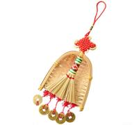 Balai en paille fait main rouge 30 cm (B)