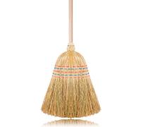 Balai en Saggina Classique 4 Coutures, Balai Exterieur, Manche Bois Naturel. Extra quantité de Sagina 00007