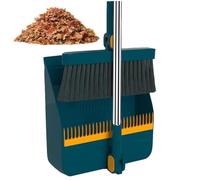 Balai Et Pelle À Poussière - Acier Inoxydable 26,5x26,5x87 Cm | Collecteur Vertical avec Dents Auto-nettoyantes | Outil De Nettoyage À Rotation 180 Degrés, Poils Denses pour Cuisine Et Garage