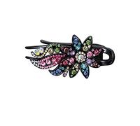 Balai Feuille Clip Cheveux Femmes Flexible Queue D'aronde Conception Strass Clip Fleur Accessoire De Cheveux Amovible Fourrure (Multicolor, One Size)