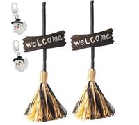 Balai Flottant D'halloween, Balai de Sorcière Dansante Hantée de 66 Cm, Balai de Sorcière Volant avec Rire Effrayant pour Décoration de Fête D'halloween, Détection à Commande(2pcs)