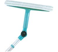 Balai lave vitre 3-en-1 51120 Leifheit, ustensile de nettoyage vitres, manche télescopique 110 à 200 cm, housse microfibre,
