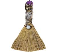 Balai magique en améthyste naturelle, balai de sorcière fait main avec cristal de guérison, idéal pour les fêtes d'Halloween, la méditation et la décoration intérieure