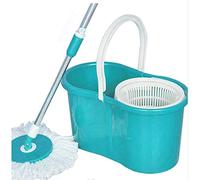 Balai Magique Microfibre 360° - Seau Essorage Express activé à la Main Essoreur Centrifuge Espagnol 360° Mop Manche Inertiel Rotatif